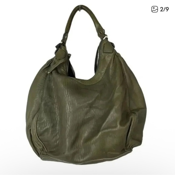 Botkier Bryant Satchel Leather Olive Gray Green Hobo Shoulder Bag fall purse 100